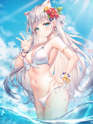 【100枚】夏っぽい青空と水着美少女の非エロ二次画像まとめ Part2