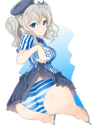 やっぱパンツはしましまパンツでしょ！縞パン少女の二次元エロ画像
