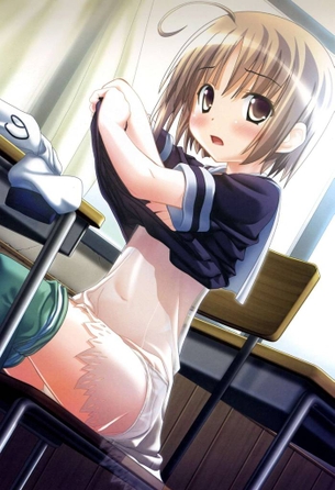 【脱ぎかけ】着替え中、脱衣中の女の子の二次エロ画像くだしあ part4