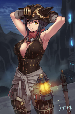 横乳の萌えイラスト