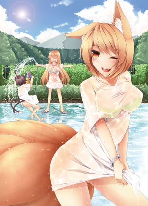 服が濡れて透けている東方キャラの画像