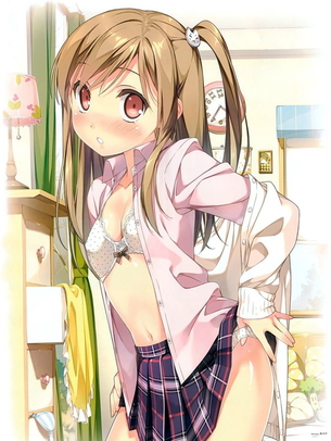 【二次】制服っ娘の着替えシーン捉えたったwww【エロ画像】