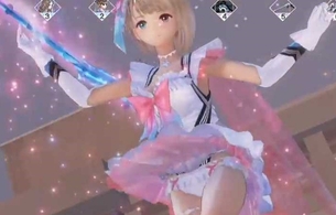 『ブルーリフレクション』魔法少女姿で作り込まれたエロいパンツが丸見えになってるシーン