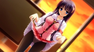 スカートをたくし上げてエッチな部分を見せていただける優しい女の子