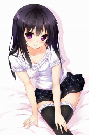 黒髪の二次元エロ画像。