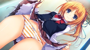 スカートをたくし上げて誘惑して来てる女の子 触るしかない…