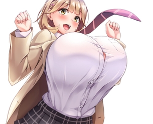 【ぱつぱつ】ブラウスがはちきれそうな巨乳JKの二次エロ画像