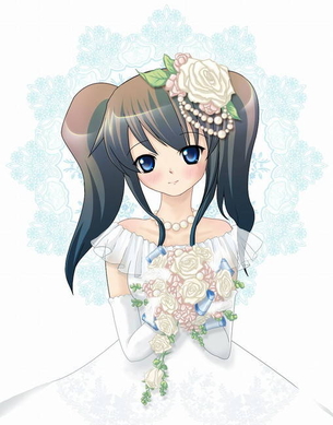 ウェディングドレスの二次元エロ画像。