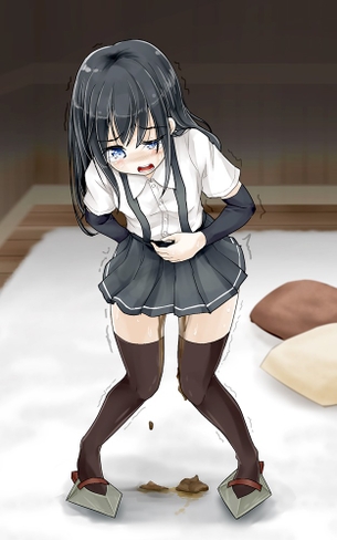 【人生オワタ】ウンコ漏らして泣いてる女子の二次エロ画像