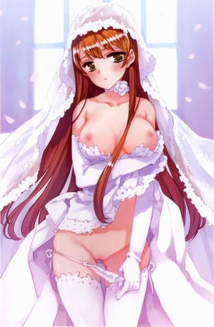 ウェディングドレスの虹エロ画像