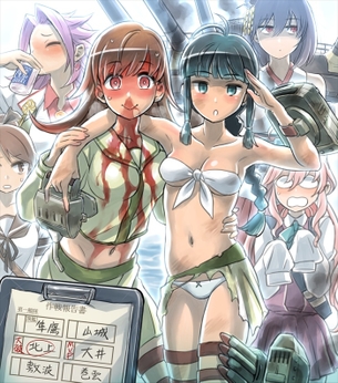 【リアクションが昭和】興奮して鼻血ブーしてる女子達の二次エロ画像