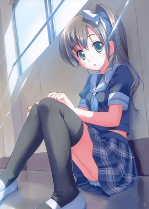【2次】ニーソックスを着用した美脚な女の子の二次エロ画像 その15【ニーソックス】