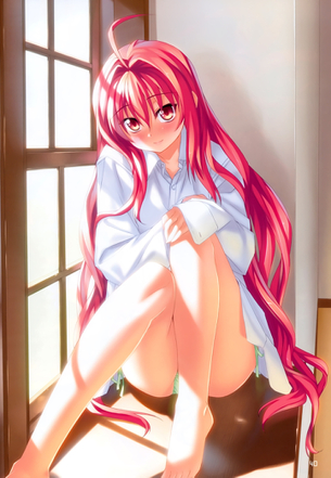 【二次エロ画像】ボタン外せば即ヤれるw男のYシャツ羽織ったムチムチ美少女www