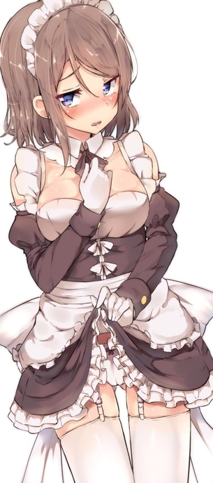 たくし上げの可愛い二次元画像。