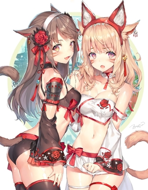 【二次・ZIP】豊満なおっぱいの谷間を見せてる美少女画像