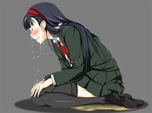 【臨界点突破】オシッコ漏らしてるJKの二次エロ画像