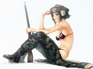【空前のPUBGブーム】銃を持った女兵士・軍人さんの二次エロ画像