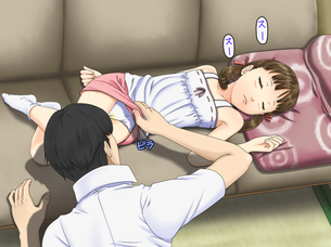 【起きたら修羅場】寝てる女の子に悪戯してる二次エロ画像