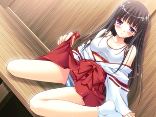 巫女の可愛い二次元画像。