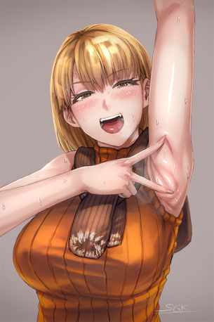 【二次エロ画像】おっぱい引き立てる重要な存在でもあるw美少女の綺麗な腋下www