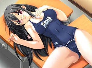 【二次エロ画像】発育良すぎる美少女の肉体を締め付けるスク水羞恥www