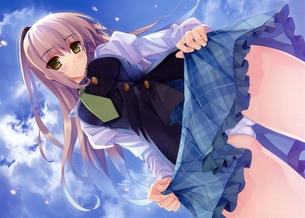 スカートをたくし上げてスケベなことになってしまってる女の子 赤面してたら最高です!!