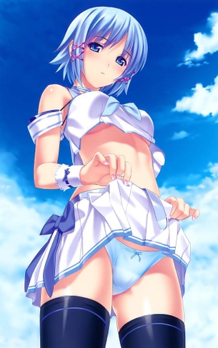 スカートをたくしあげてる女の子の恥じらい二次エロ画像 part5
