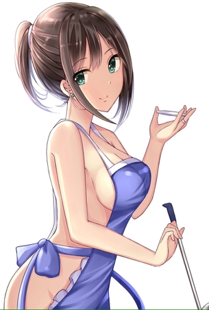 【二次エロ画像】飯も風呂もパス！まず奥深く堪能したい裸エプロン美少女www