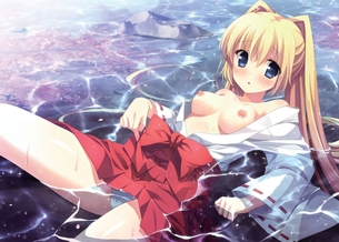 【二次エロ画像】どうせバイトだし…お股が緩すぎドスケベ巫女さんwww