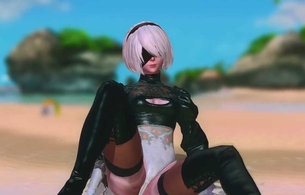 『デッドオアアライブ5』のモデルを『ニーアオートマタ』の2Bに変える改造MODの映像！