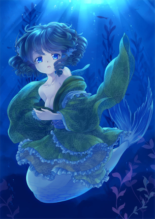 わかさぎ姫が水中にいる画像 50枚