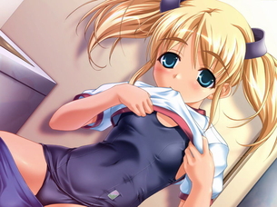 【二次元 27枚】 スクール水着の女の子のエロ画像まとめ！ その2