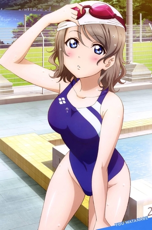 【画像】『ラブライブ！』絢瀬絵里ちゃんのスク水姿のエロさ VS 渡辺曜ちゃんの競泳水着姿のエロさwwwwww