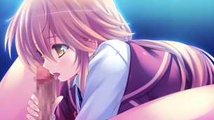 可愛い女の子におしゃぶりされてるフェラチオエロ画像