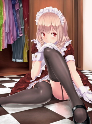 【二次】エロカワなニーソックス履いたメイドさんのが可愛すぎる?【萌え画像】