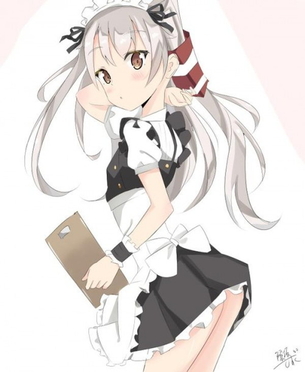 メイドさんの全身が写っている1枚絵の萌えイラストください！