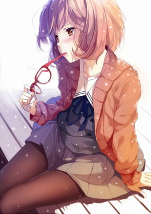 【二次】制服スカートの下にタイツ履いてるのめちゃエロ可愛いんだが