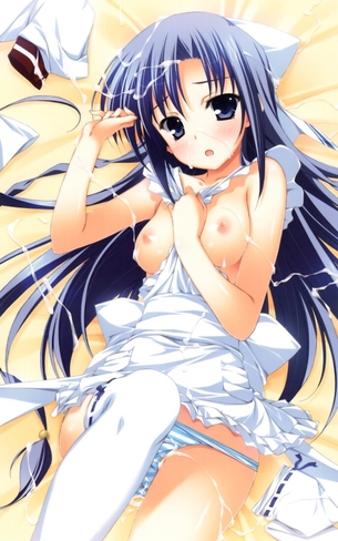【二次エロ画像】安物でも履く女の子次第w脱がすの勿体ない縞パンと美少女www
