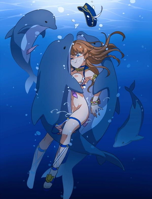 【息継ぎ必須】水中フェラ・水中セックスしてる二次エロ画像