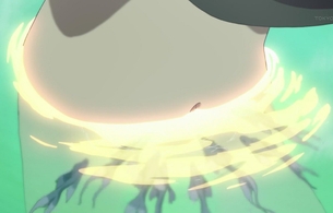 アニメ『メイドインアビス』13話で女の子と一緒に水浴びしてちんこが勃起しちゃうエロシーン