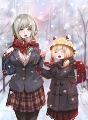東方キャラが学校制服（冬服）を着ている画像 50枚