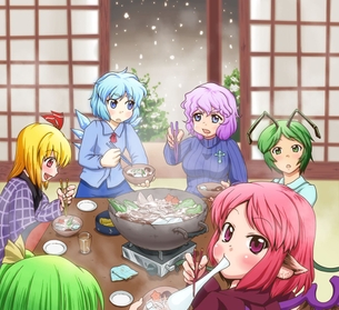 東方キャラが鍋料理を食べている画像 50枚