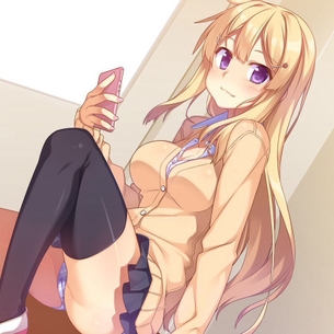 ニーソ装備の二次元美少女画像詰め合わせ。