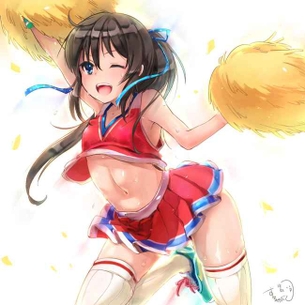 【揺れない】貧乳チアガールの二次エロ画像