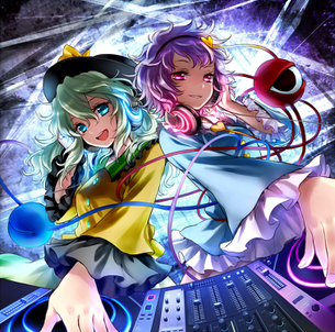 ヘッドフォンを付けた東方キャラの画像