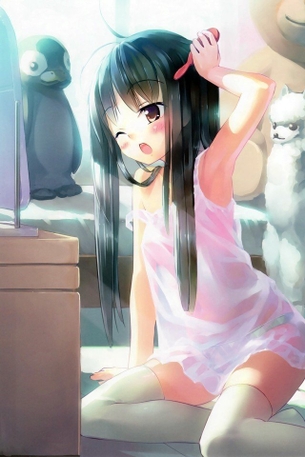 ニーソの可愛い二次元画像。
