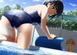 【22枚】 スク水が眩しくかわいい美少女の二次元エロ画像！ その10