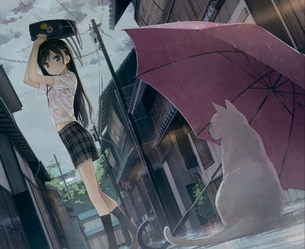 【濡れ濡れJK】雨に濡れた女子高生達の二次エロ画像