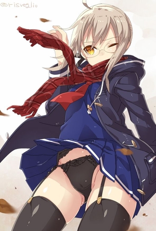 【二次・ZIP】エッチな風さんにいたずらされてる美少女画像