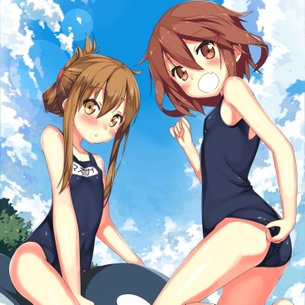二次元スク水美少女画像詰め合わせ。体育の先生とかいう憧れの職業www